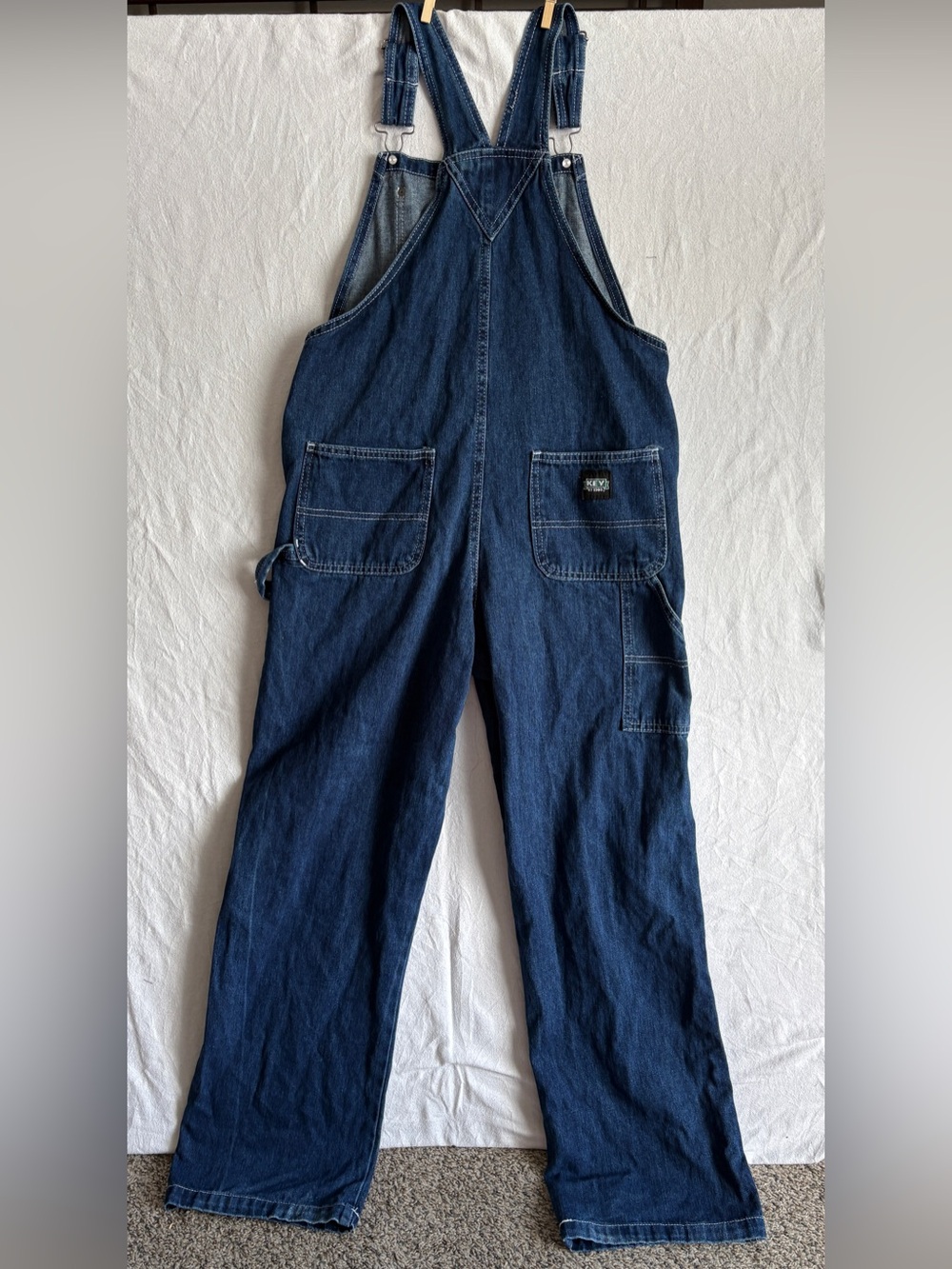 Juniors Key Est 1908 denim bib overalls size 16